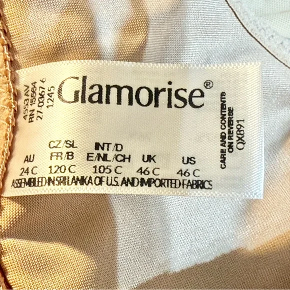 Glamorise Bra front closure underwire thick shoulder straps size 46C - Picture 3 of 6